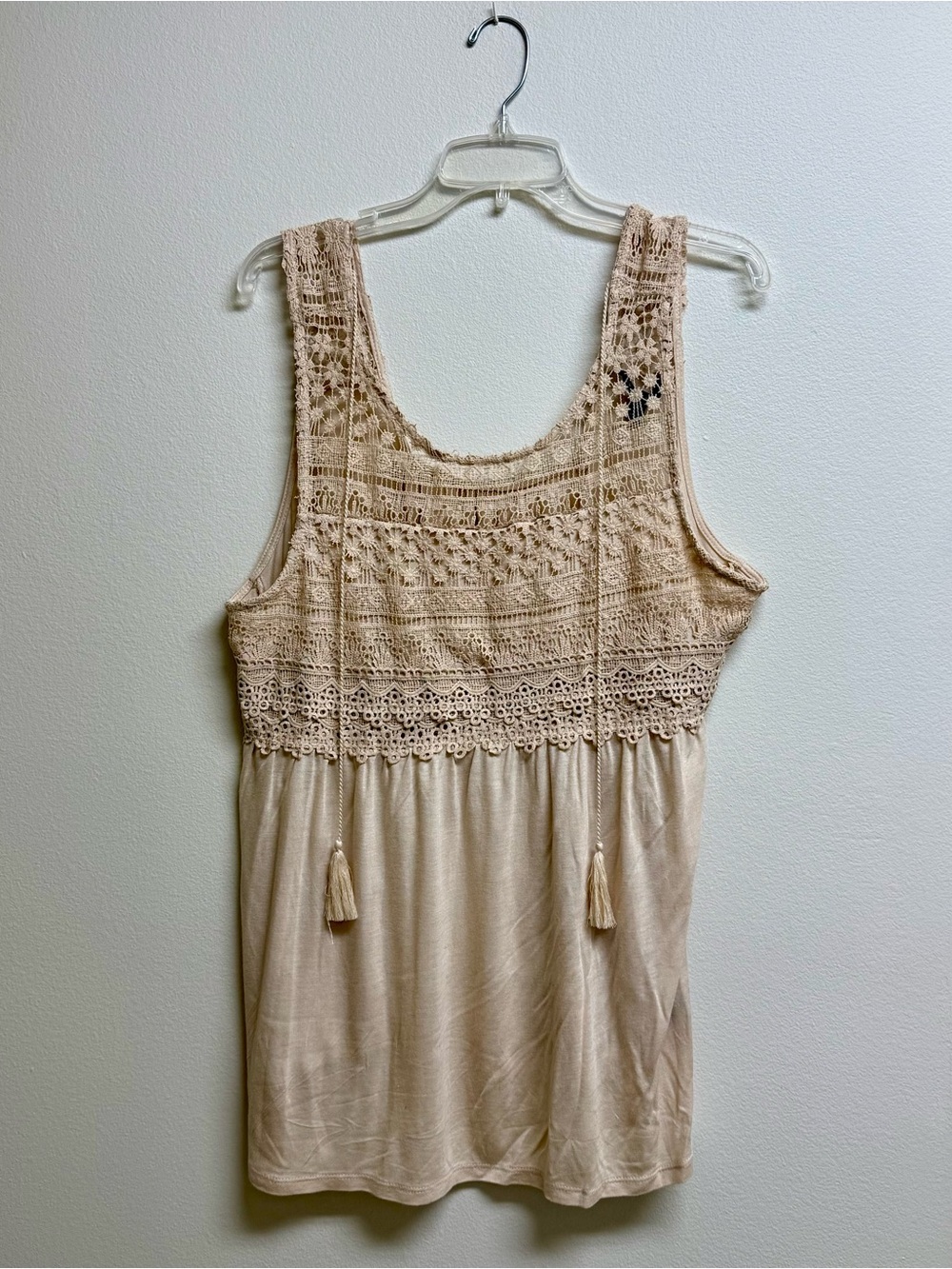 Signature studio women’s Sleeveless Crochet Yoke Tank Dress size XL